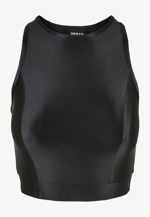 LADIES CROPPED SHINY TOP - Tops - schwarz