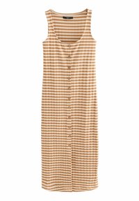 Next - SQUARE NECK BUTTON DOWN COLUMN - Jerseykleid - cream brown stripe Thumbnail-Bild 1