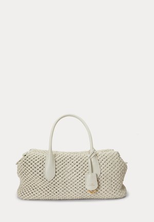 Polo Ralph Lauren, BELLPORT WOVEN LEATHER SATCHEL - Kézitáska - frosting