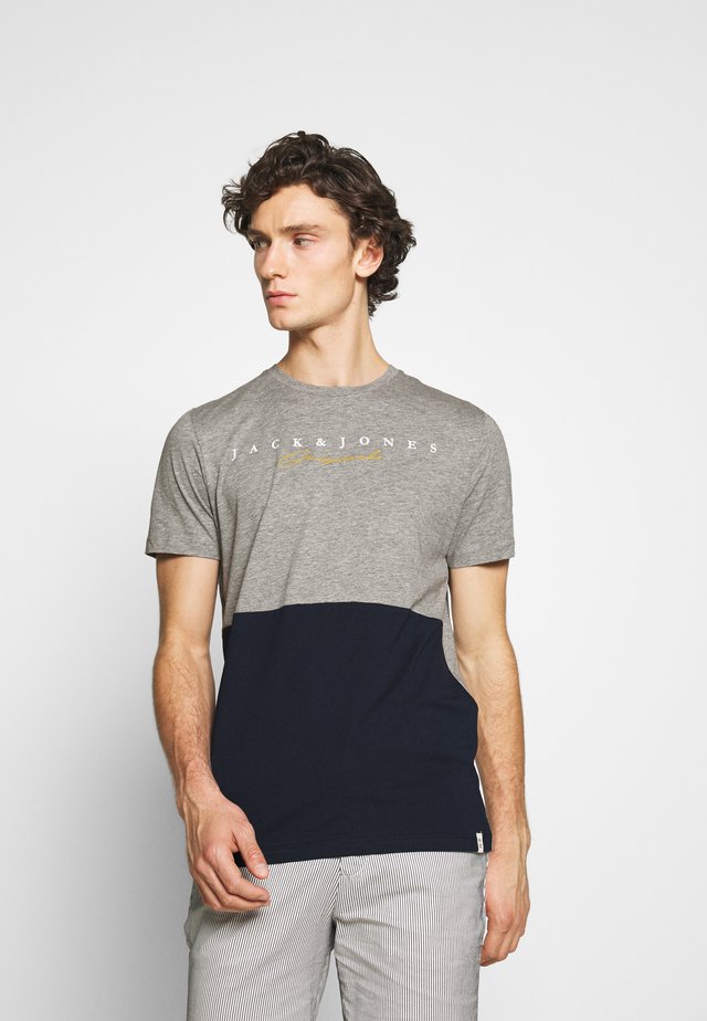 JORSTATION - Print T-shirt - light grey melange