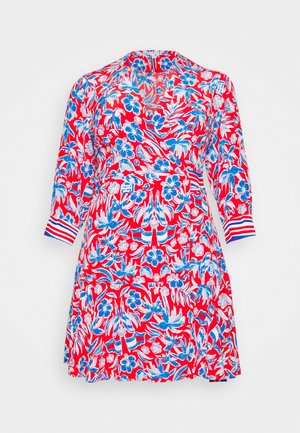SCARF WRAP KNEE DRESS - Denní šaty - island red
