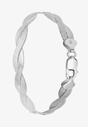 Bracelet en chaîne tressée en argent sterling avec un fermoir homard poli et sécurisé.
