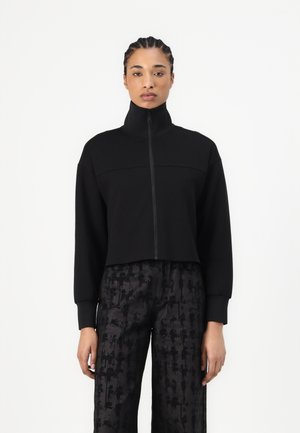 KARL LAGERFELD ELONGATED LOGO ZIP UP - Sweat zippé - black
