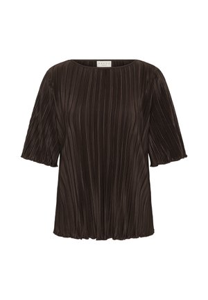 Kaffe Curve, KCIRINA PLISSÉ TSHIRT - Bluse - coffee bean