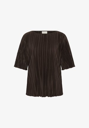 Kaffe Curve, KCIRINA PLISSÉ TSHIRT - Bluse - coffee bean