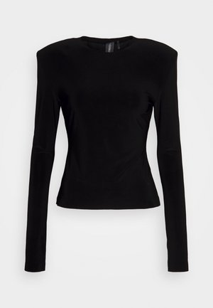 Norma Kamali, SHOULDER PAD LONG SLEEVE CREW - Langarmshirt - black