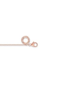 Segment de chaîne en or rose avec fermoir mousqueton et un pendentif circulaire gravé de "THOMAS SABO CHARM CLUB."