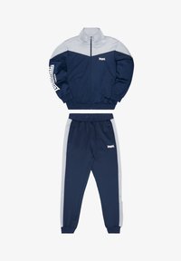 Selected, dark navy blue white