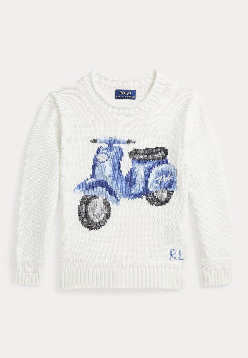 Polo Ralph Lauren INTRSA COTTON SWEATER PULLOVER - Svetrík - deckwash white