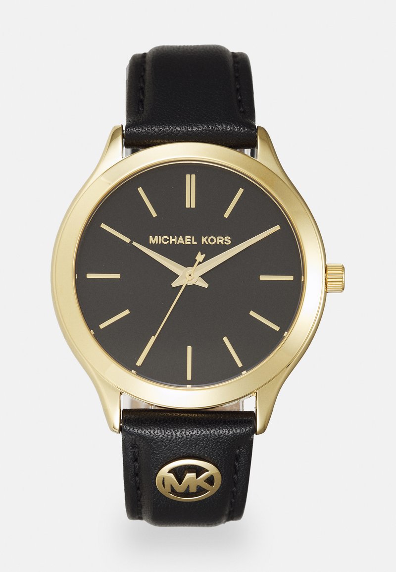 Michael Kors SLIM RUNWAY Uhr Gold coloured schwarz Zalando at michael-kors-slim-runway-uhr-gold-coloured-schwarz-zalando-at
