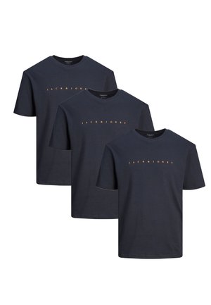 3ER PACK STAR JJ - T-shirt print - dark navy