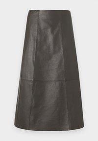 MARVIN - Leather skirt - turkish coffee
