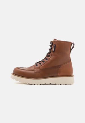 Schnürstiefelette - cognac