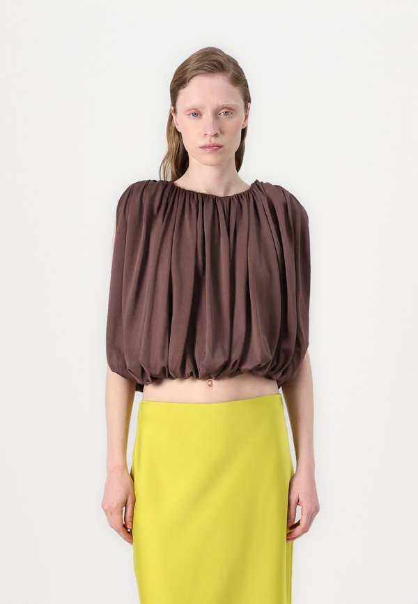 ALDA DRAPED CROPPED - Top - chocolate