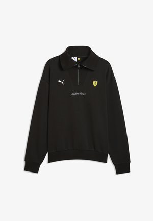 Puma, SCUDERIA FERRARI LITTLE SHIELD FLEECE CREW SWEATSHIRT MIT REISSVERSCHLUSS - Felpa - black