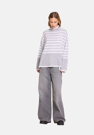 Strikkegenser - stripe: grey melange