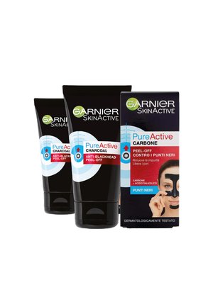 MASCHERA PEEL-OFF PURE ACTIVE CHARCOAL, GEL DETERGENTE ARRICCHITO CON CARBONE E ACIDO SALICIDICO, PERFETTO PER LA ZONA T, ANTI IMPERFEZIONI E PUNTI NERI, 50 ML - 2 PACK - Maschera viso - trasparente