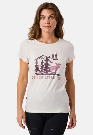 FOREST - Print T-shirt - beige melange elk