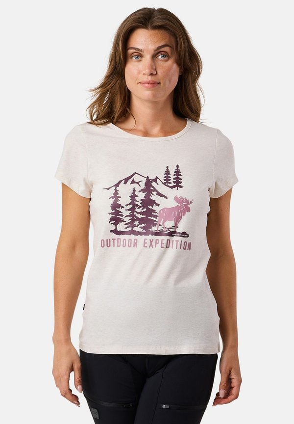 FOREST - T-Shirt print - beige melange elk