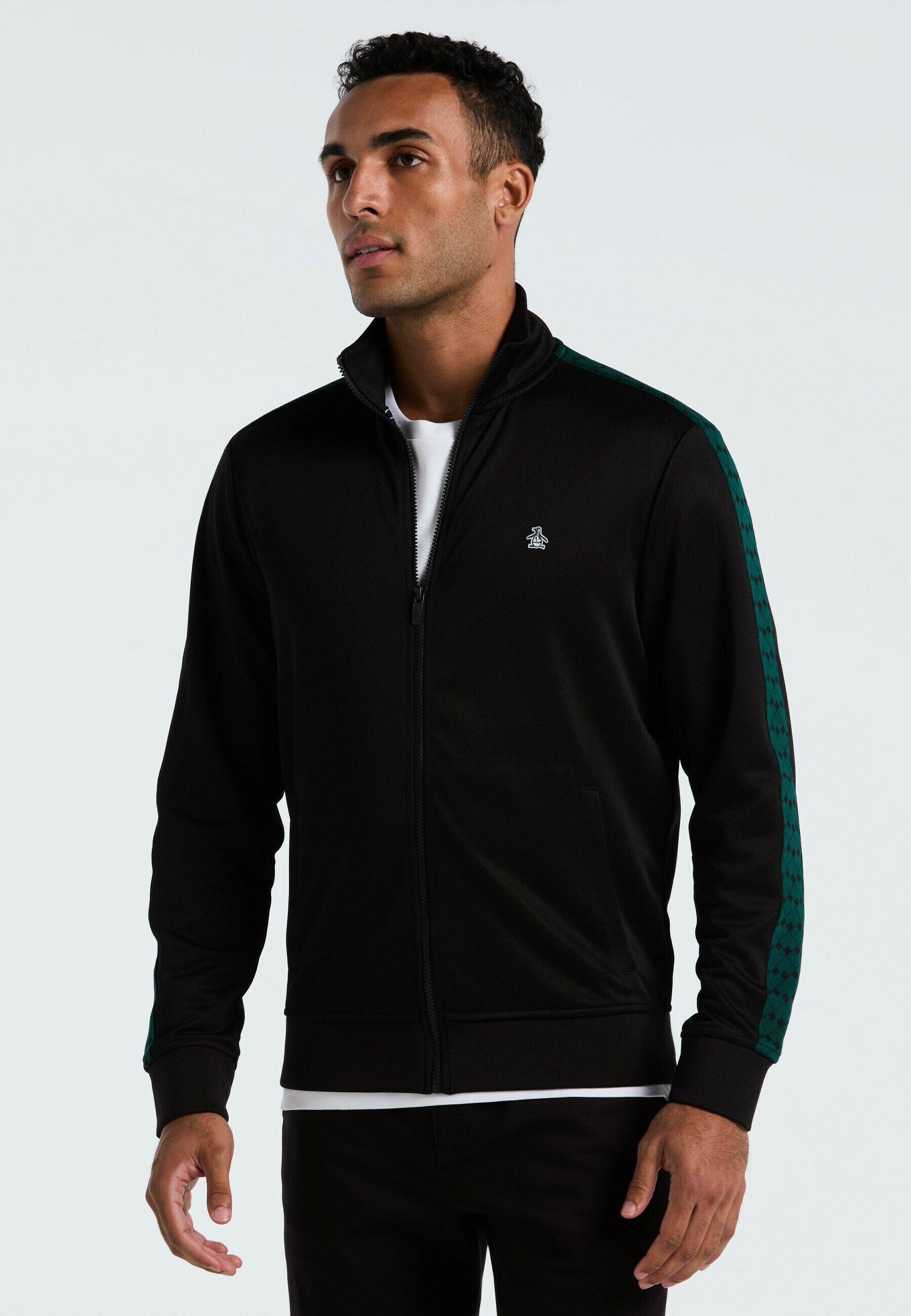 Veste Bombardier Vintage Original Penguin – Taille L, Noire, Coton, Fermeture Zip