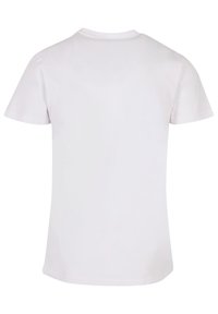 White cotton T-shirt with short sleeves, round neck, and a smooth texture. The design is simple and unadorned, suitable for casual wear.