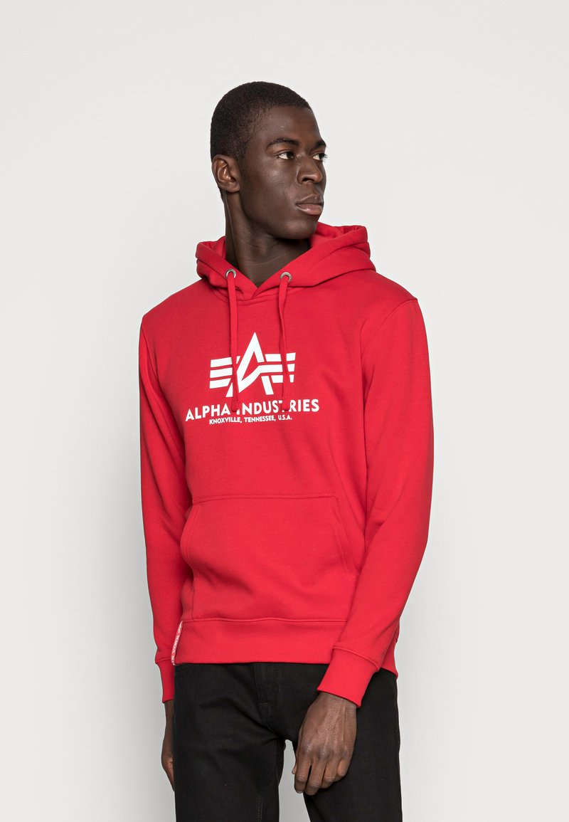 Alpha Industries - BASIC - Mikina s kapucí - speed red, Zvětšit