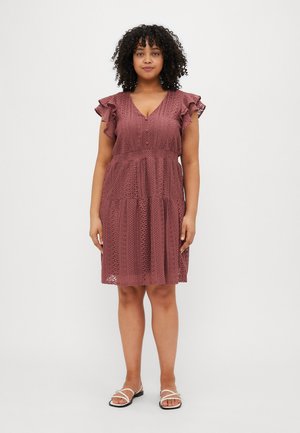 VMHONEY V NECK DRESS  - Day dress - rose brown