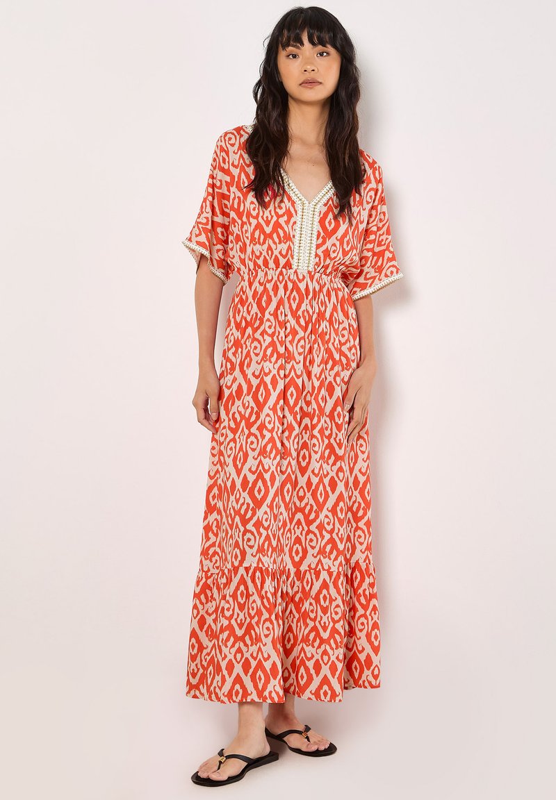 Apricot IKAT SWIRL SHIMMER - Maxi-jurk - orange