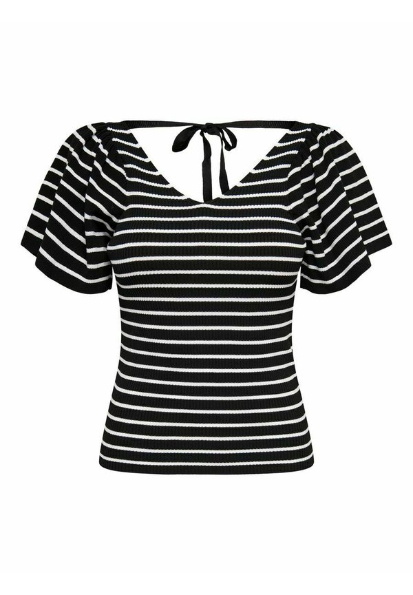 ONLLEELO STRIPE BACK V NECK - Print T-shirt4