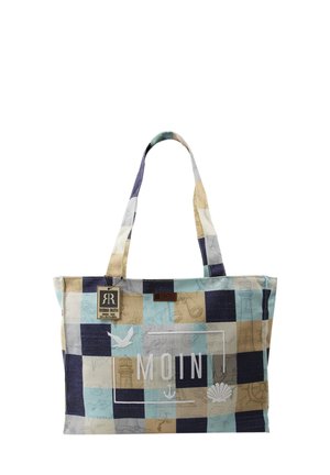 Handtasche - blau beige