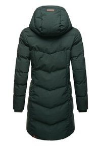Tumši zaļa polsterēta parka ar lielu kapuci, ar ševronu dizainu aizmugurē un ribu aprocēm. Iekļauta logo uzplecs hemā.