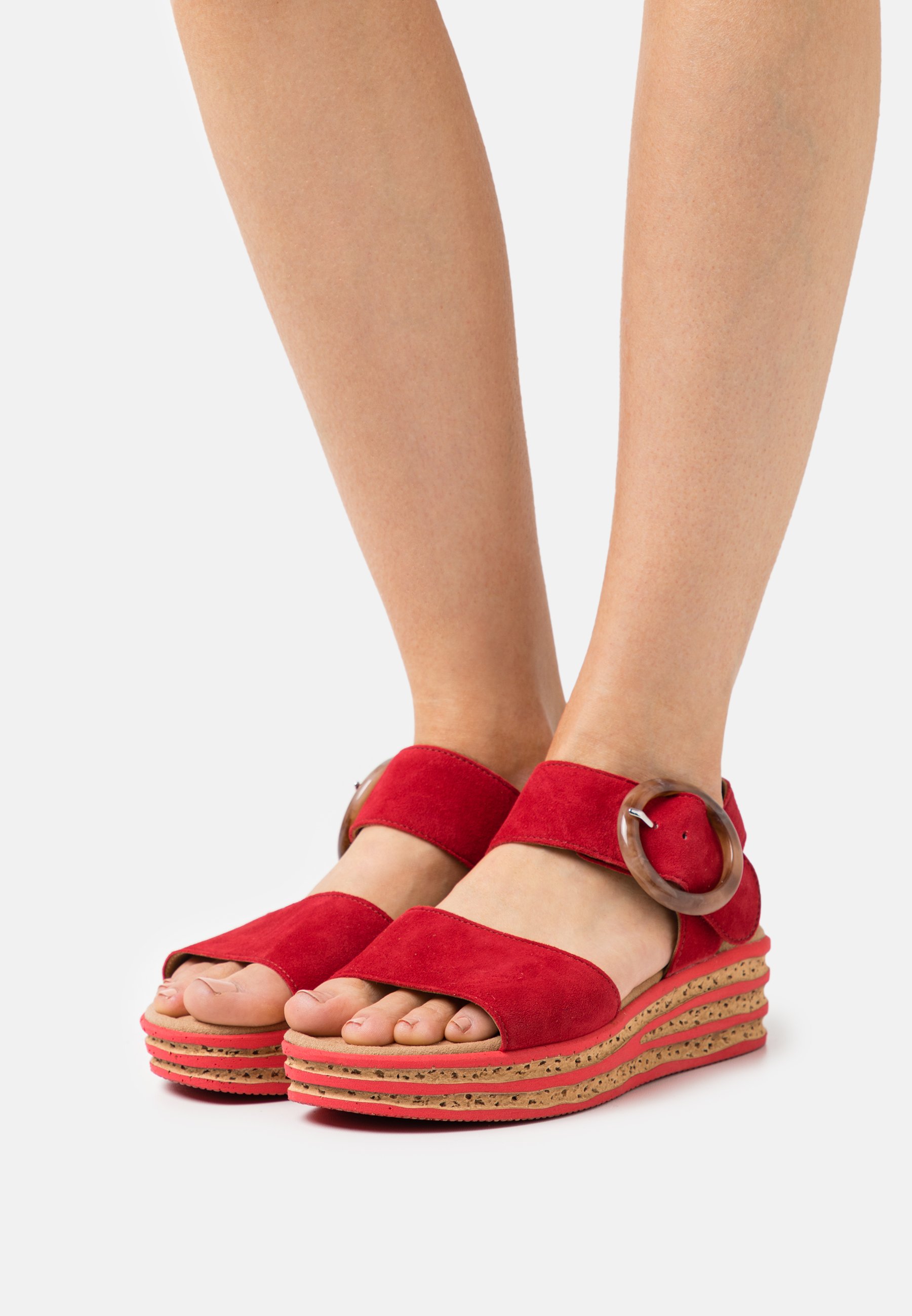 Gabor Sandalen met plateauzool - rubin/rood - Zalando.be