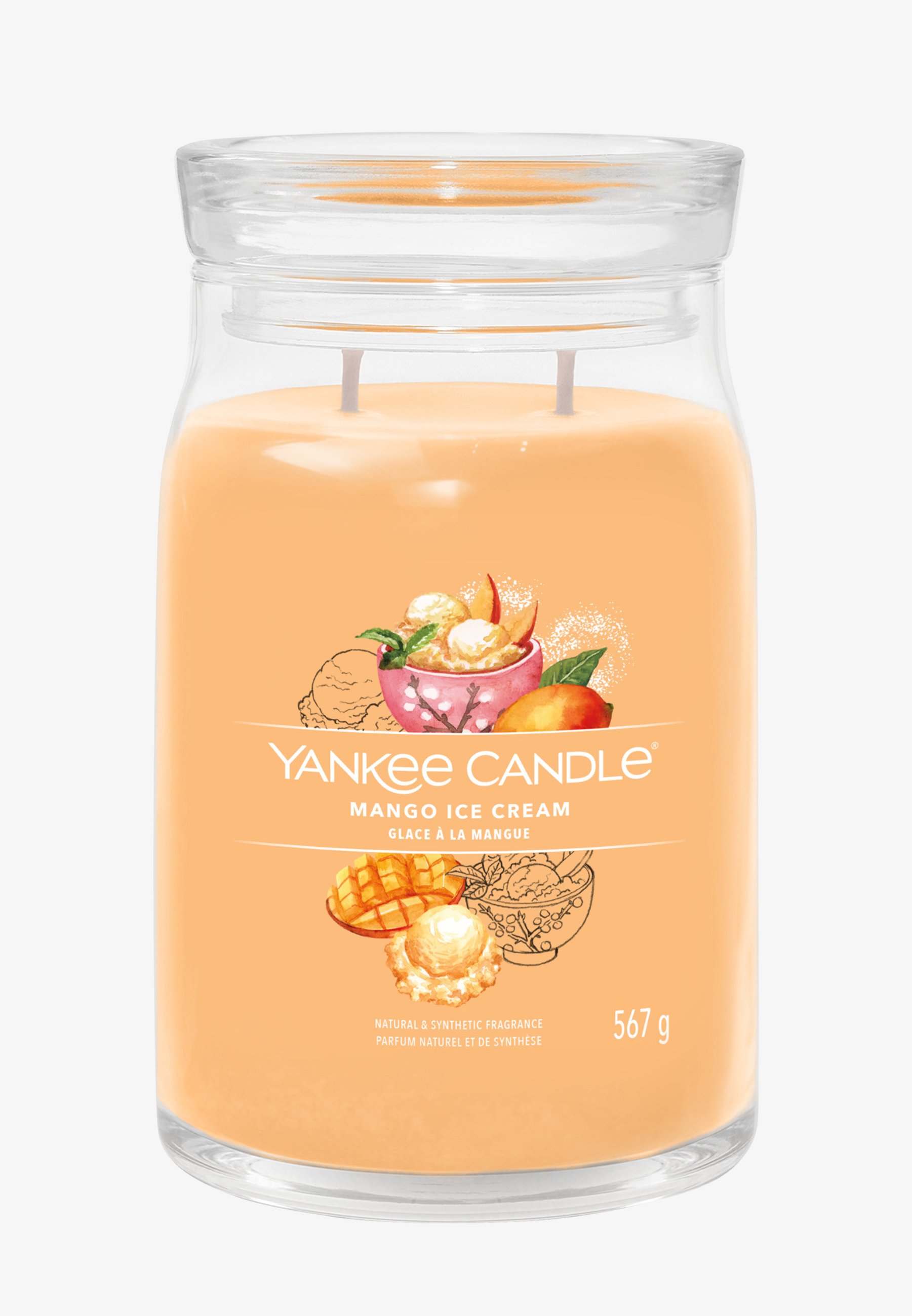 Yankee Candle SIGNATURE LARGE JAR MANGO ICE CREAM - Duftkerze - orange/nicht definiert