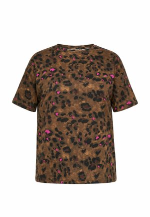 Studio Untold, T-SHIRT, OVERSIZE SHAPE, LEO - Camiseta estampada - camel