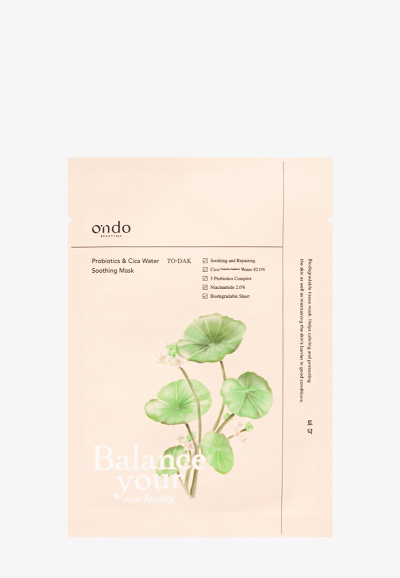 Ondo Beauty 36.5 - PROBIOTICS & CICA WATER SOOTHING MASK  5 UNIT PACK - Masque visage, Agrandir