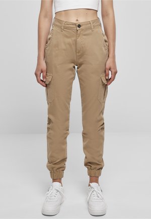 Urban Classics, HIGH WAIST CARGO TROUSERS WITH FLAP POCKETS - Pantalon cargo - unionbeige