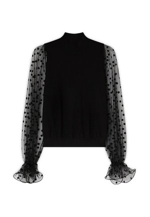Motivi, DOLCEVITA CON MANICHE IN TULLE - Bluse - nero