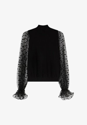 Motivi, DOLCEVITA CON MANICHE IN TULLE - Blouse - nero