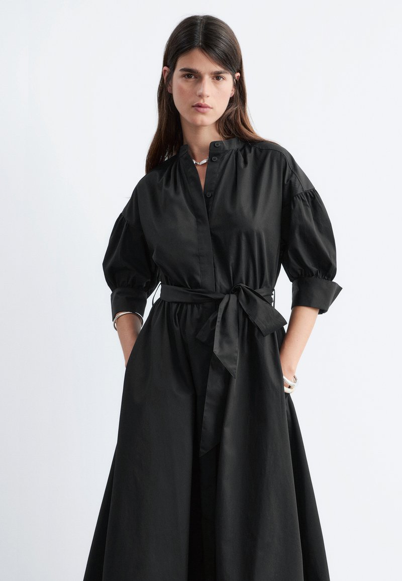 & other stories black shirt dress &amp; OTHER STORIES. Black dress with straps and buttoned neckline, si   Hibuy market