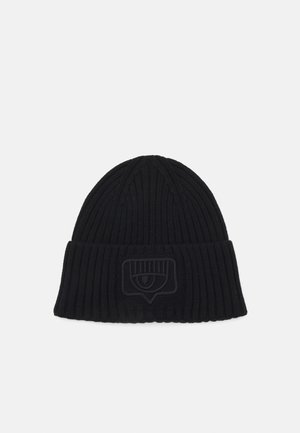 BEANIE MAXI EYELIKE EMBROIDERY - Berretto - black