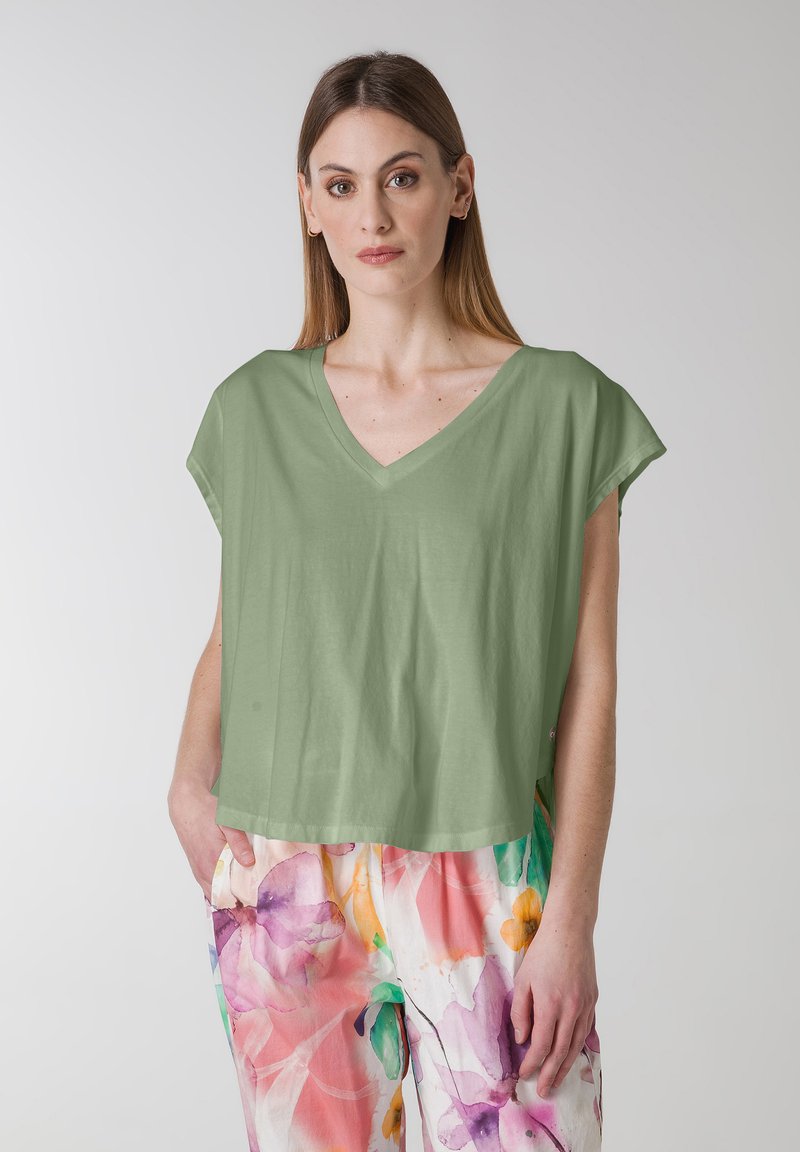 Trendyol Donna Camicetta Collo Alto, Verde Smeraldo, 74