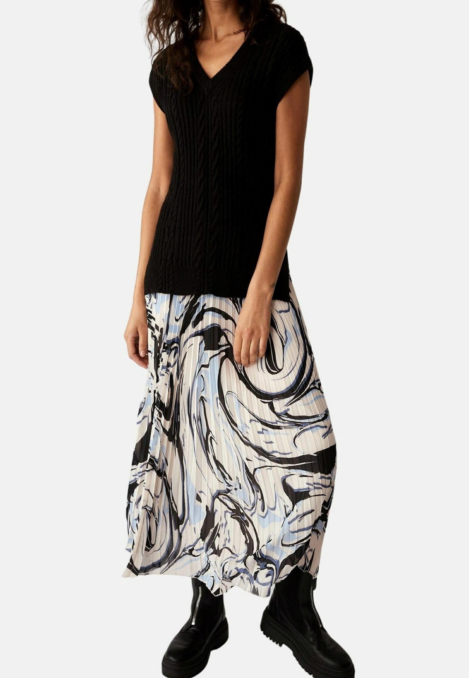 Jupe midi coupe longue à imprimé animal - FR - M&S