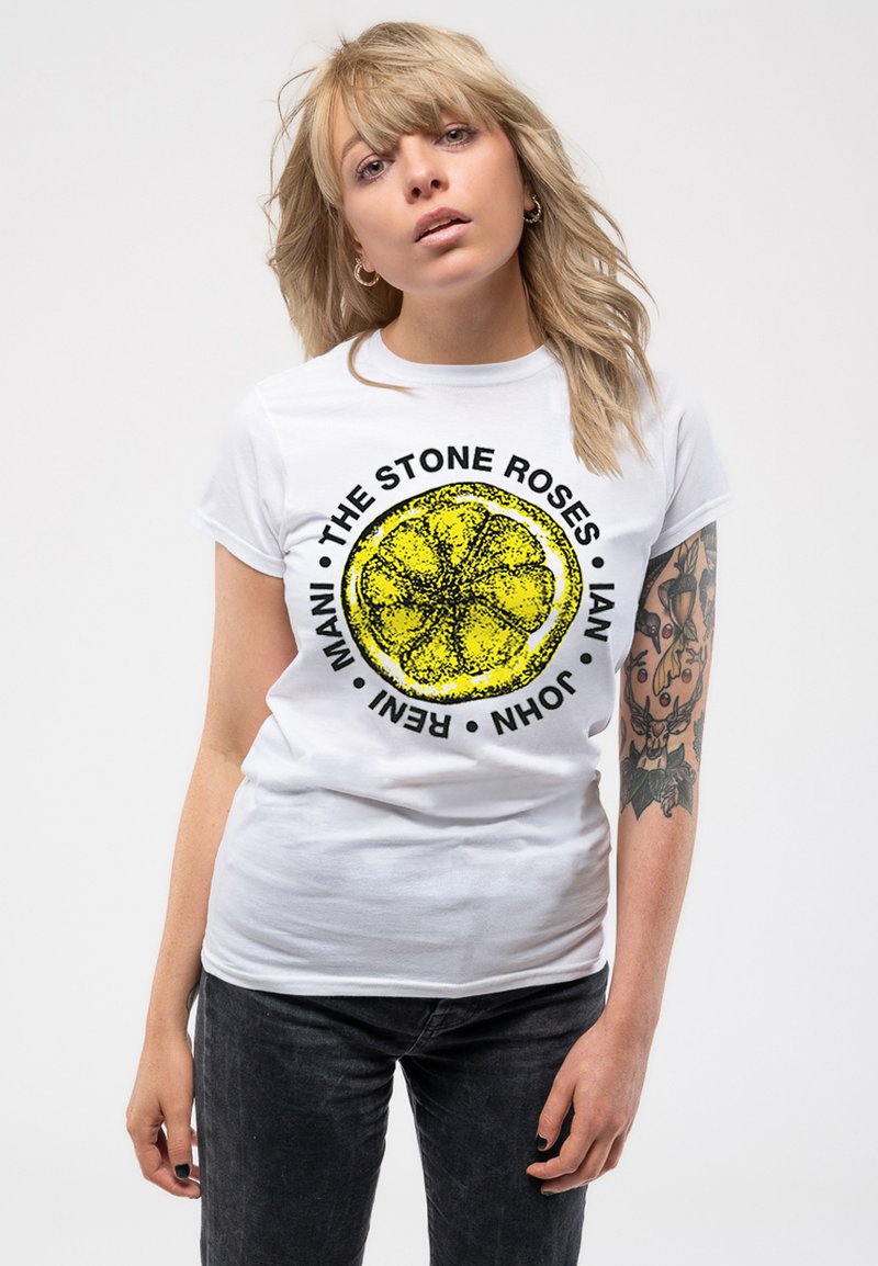 Paradiso Clothing THE STONE ROSES LEMON NAMES  - Print T-shirt - white