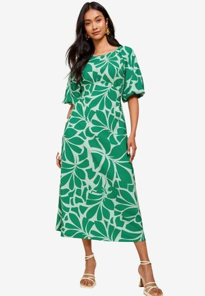 Friends Like These PUFF SLEEVE EMPIRE BUST MIDI - REGULAR FIT - Rochie de zi - green