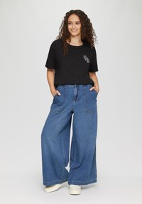 QS T-Shirt print - schwarz