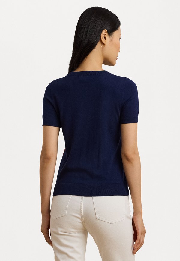 INTARSIA KNIT SHORT SLEEVE SWEATER - Print T-shirt3