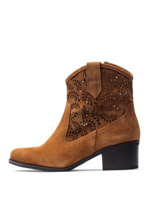 LAILA - Cowboy-/Bikerstiefelette - marrón
