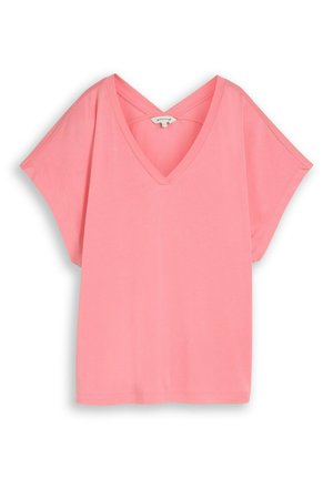 TOM TAILOR, TOM TAILOR T-SHIRT T-SHIRT MIT V-AUSSCHNITT - T-Shirt basic - soft fuchsia pink