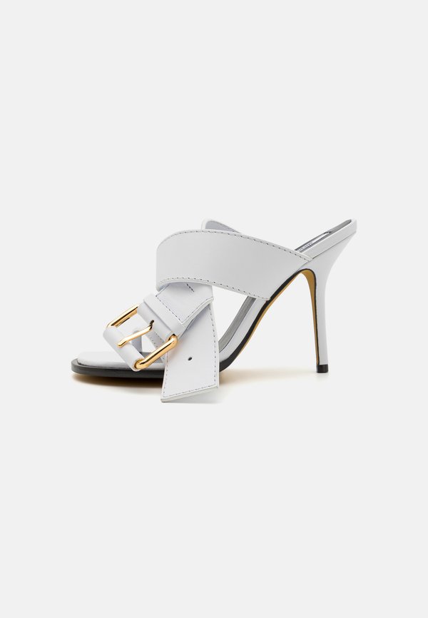 BELTED UP - Heeled mules - bianco