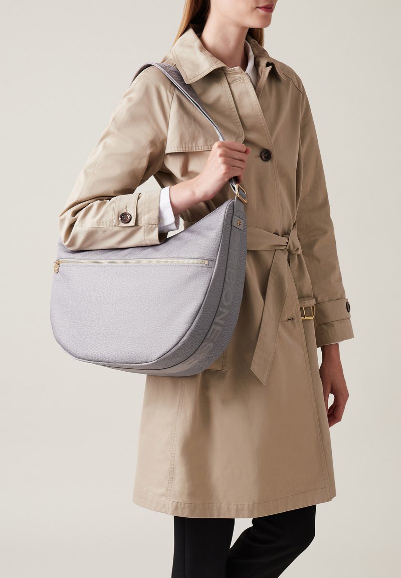 Borbonese LUNA MEDIUM CON ZIP - Cross body bag - cloud